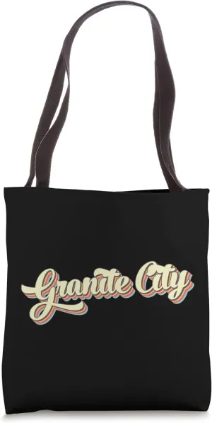 Granite City TShirt Retro Art Baseball Font Vintage Tote Bag