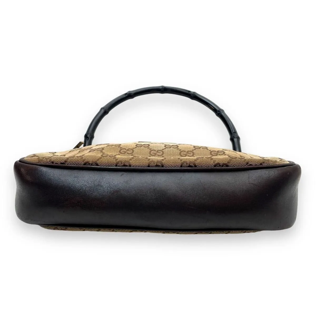 Gucci GG Sherry Bamboo Pochette Baguette Shoulder Bag Purse Tote