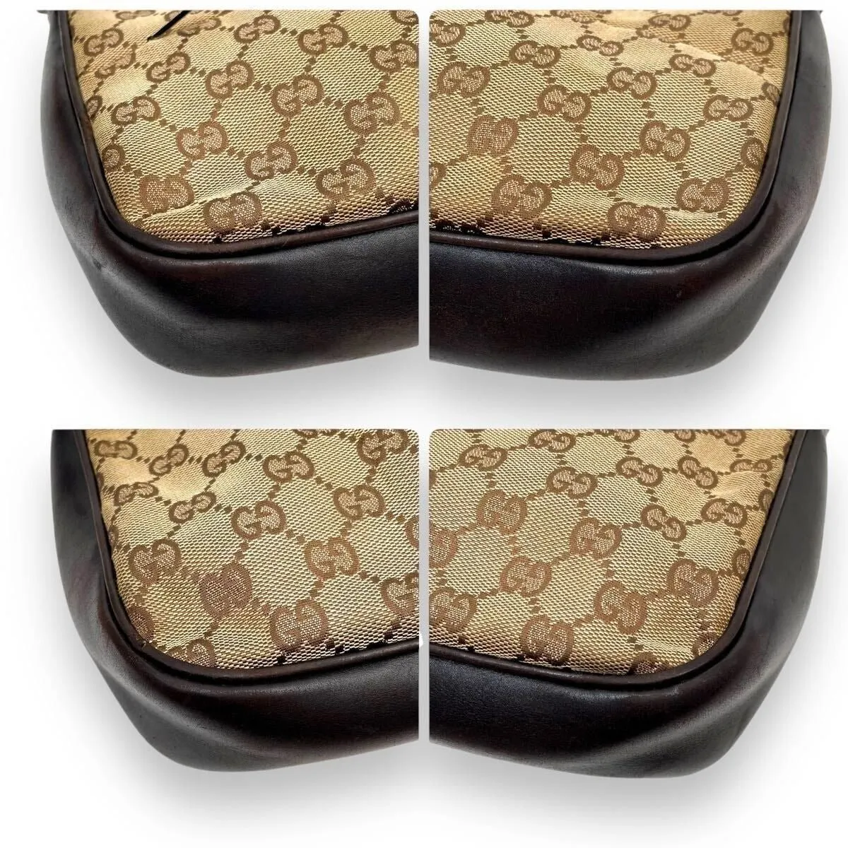 Gucci GG Sherry Bamboo Pochette Baguette Shoulder Bag Purse Tote