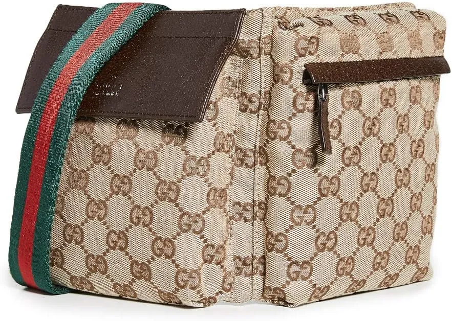 Gucci Women's Pre-Loved Vintage Web Belt Bag, Gg Canvas