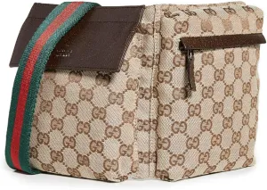 Gucci Women's Pre-Loved Vintage Web Belt Bag, Gg Canvas