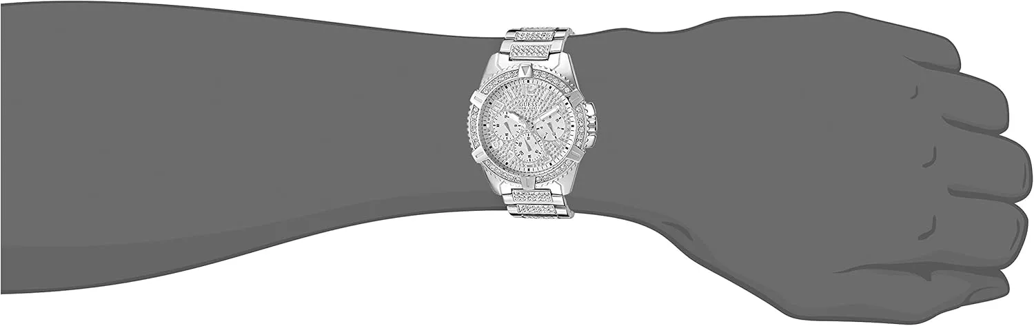 GUESS Stainless Steel Gold-Tone Crystal Embellished Bracelet Watch