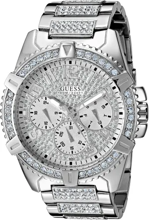 GUESS Stainless Steel Gold-Tone Crystal Embellished Bracelet Watch
