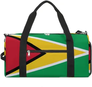Guyana Flag Travel Duffel for Boys Girls with Shoe Compartment Overnight