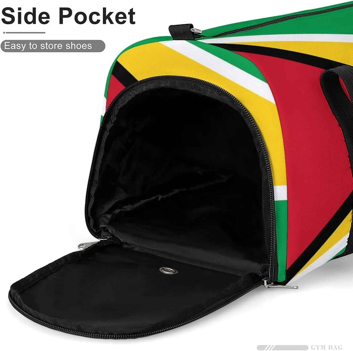 Guyana Flag Travel Duffel for Boys Girls with Shoe Compartment Overnight