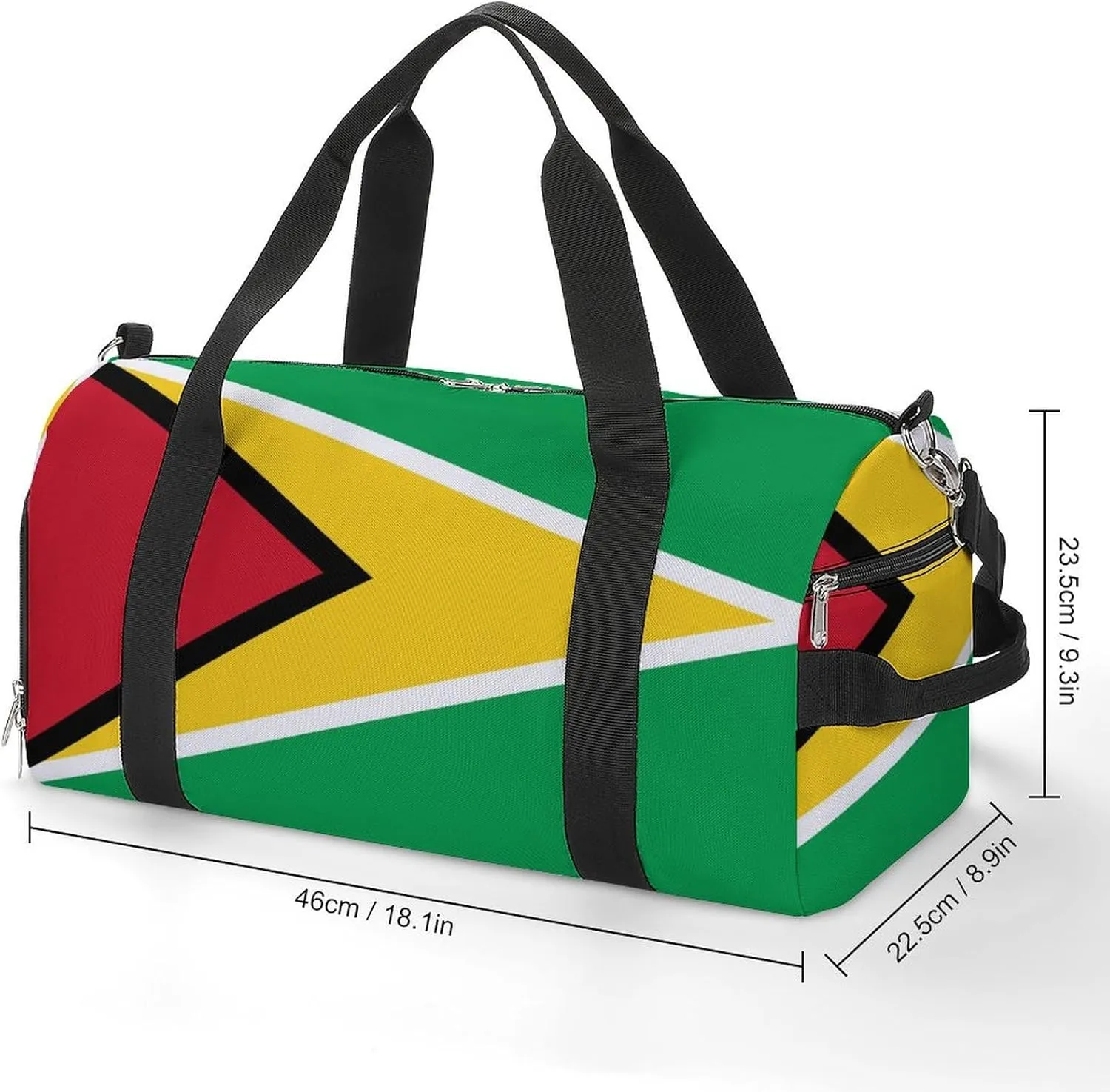 Guyana Flag Travel Duffel for Boys Girls with Shoe Compartment Overnight