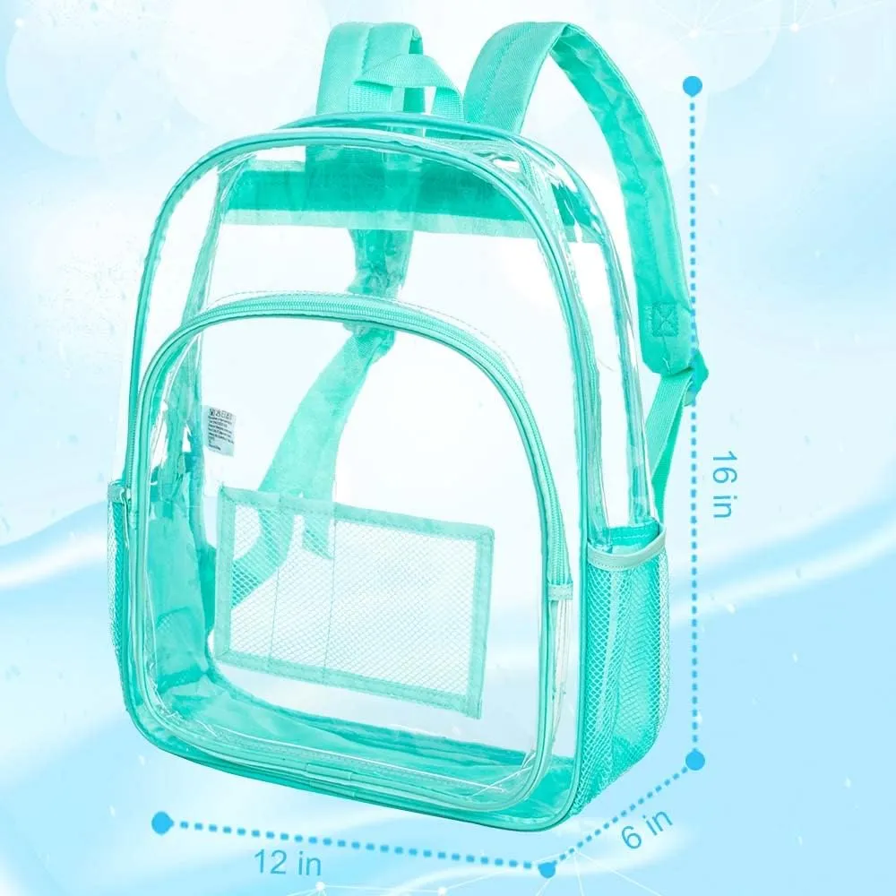 gxtvo Clear Backpack, Heavy Duty Transparent Bookbag, See Through Backpacks for Women Men