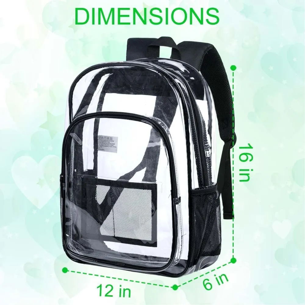 gxtvo Clear Backpack, Heavy Duty Transparent Bookbag, See Through Backpacks for Women Men