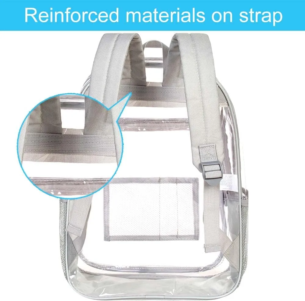 gxtvo Clear Backpack, Heavy Duty Transparent Bookbag, See Through Backpacks for Women Men