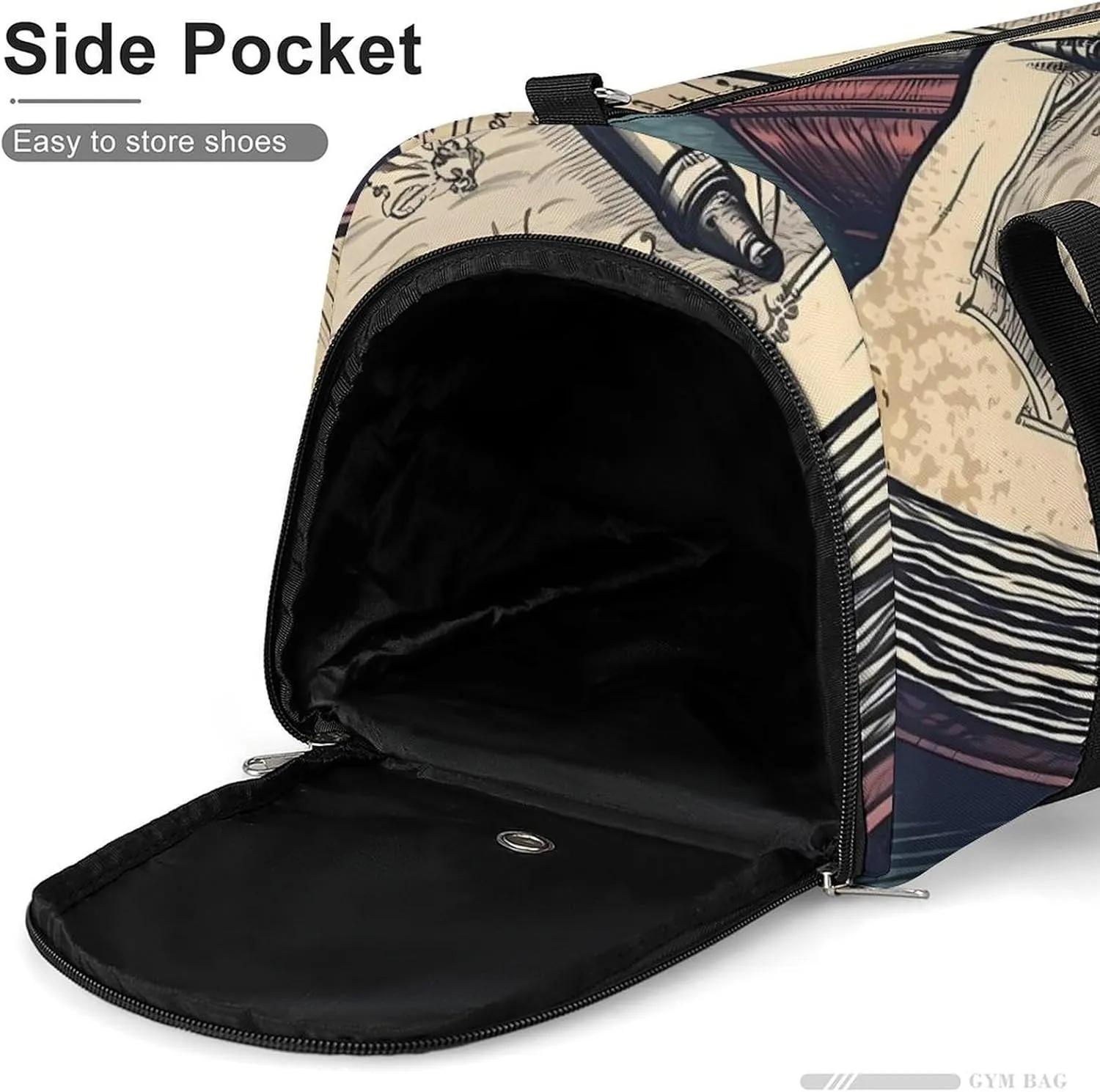 Gym Bag A Notebook Duffel Bag for Men Women Travel Overnight Bag with Shoe Compartment Workout Bags