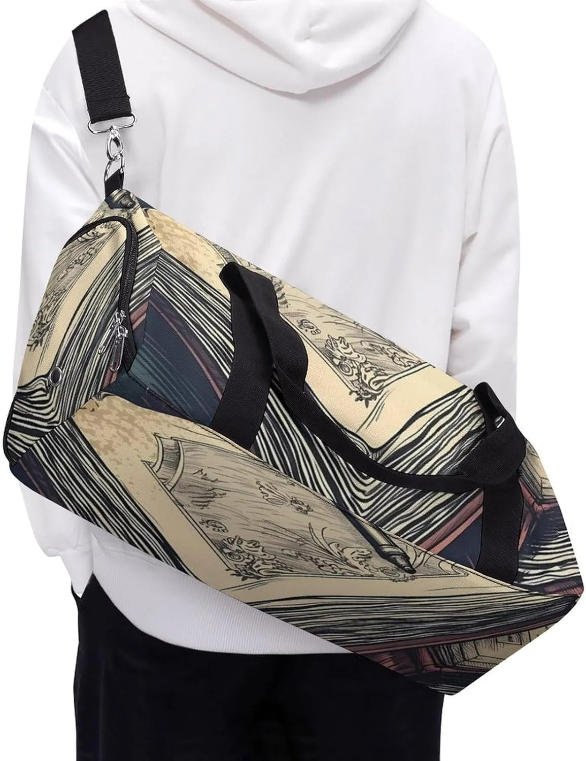 Gym Bag A Notebook Duffel Bag for Men Women Travel Overnight Bag with Shoe Compartment Workout Bags