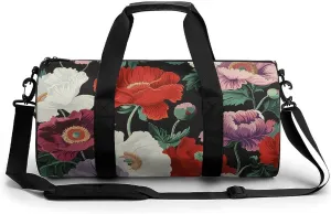 Gym Bag Very Large Petals Printed Backpack Duffle Bag Yoga Bag with Dry Wet Separated Pocket