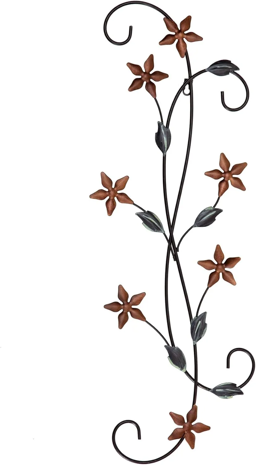 Habitat Decor 11-in by 30-in Chemilla Floral Metal Wall Art