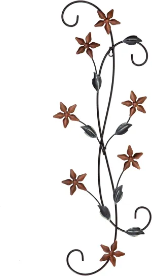 Habitat Decor 11-in by 30-in Chemilla Floral Metal Wall Art
