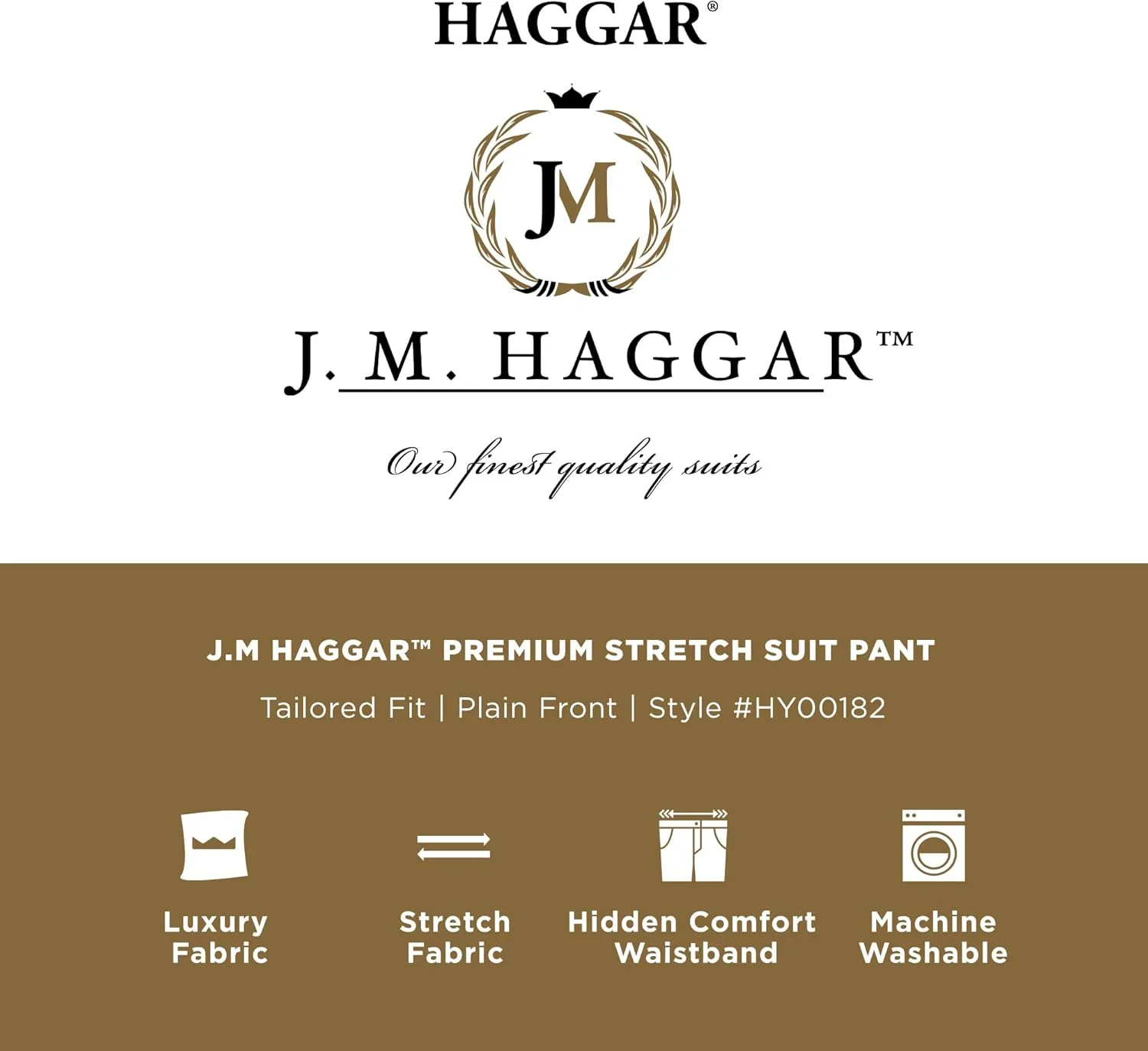 Haggar Men's JMH Premium Stretch Classic Fit Solid Color Suit Separates - Pants and Jackets