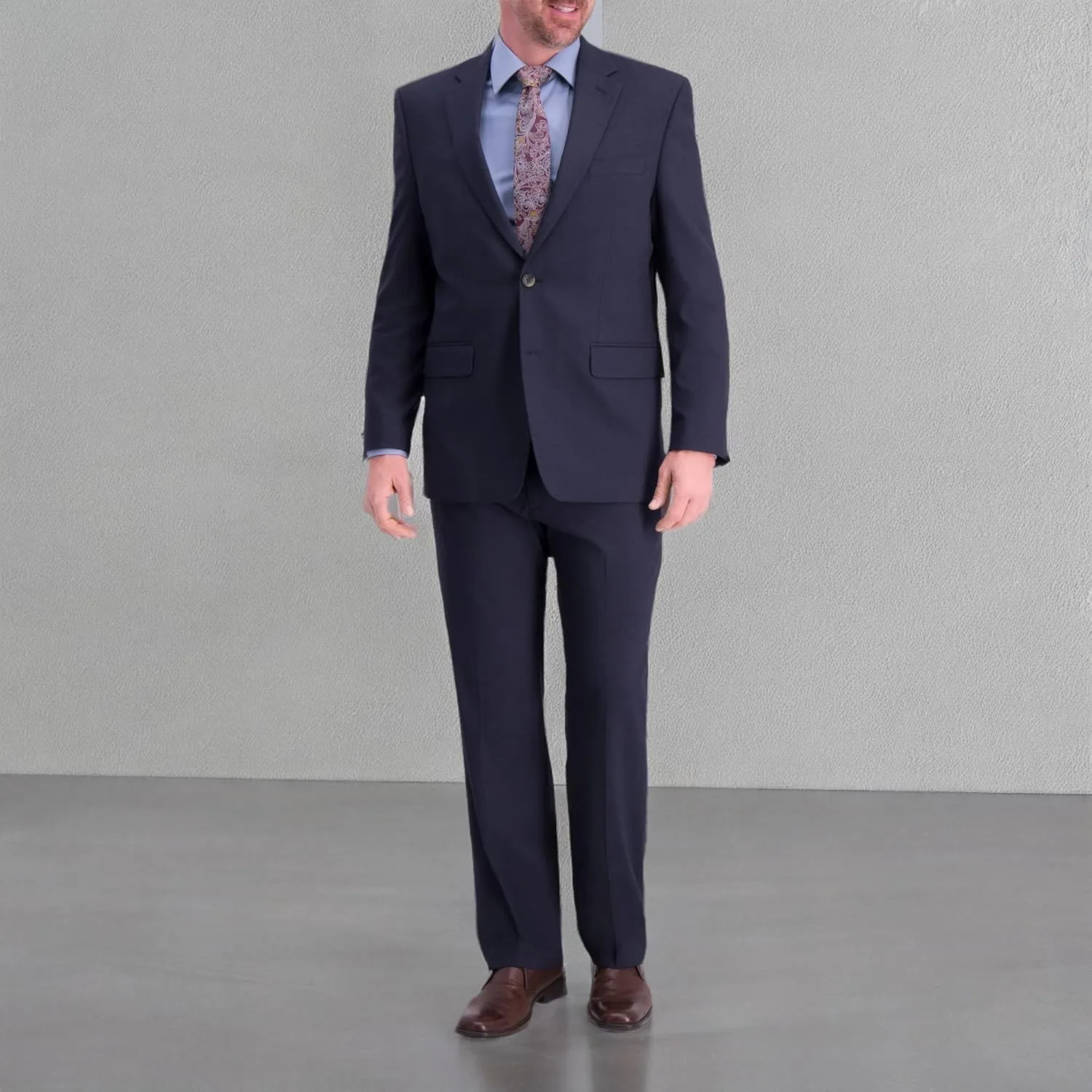 Haggar Men's JMH Premium Stretch Classic Fit Solid Color Suit Separates - Pants and Jackets