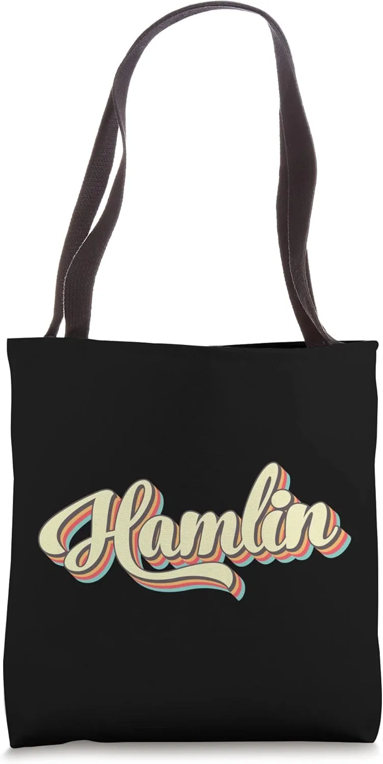 Hamlin TShirt Retro Art Baseball Font Vintage Tote Bag