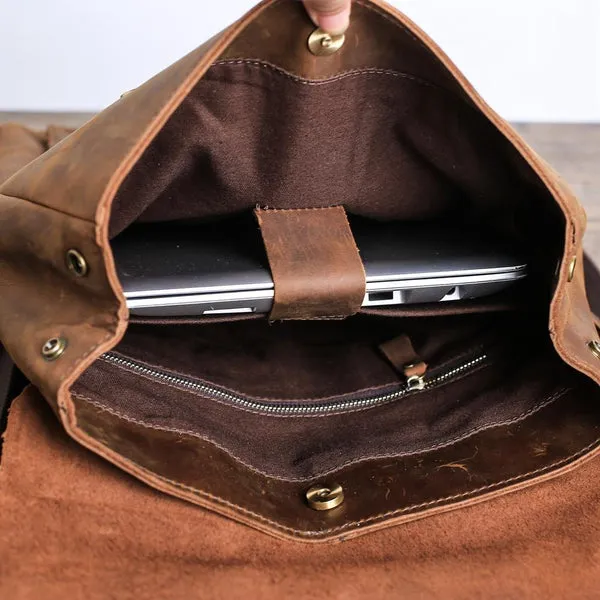 Handmade Leather Backpack Purse, Vintage Backpacks, School Backpacks