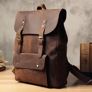 Handmade Leather Backpack Purse, Vintage Backpacks, School Backpacks