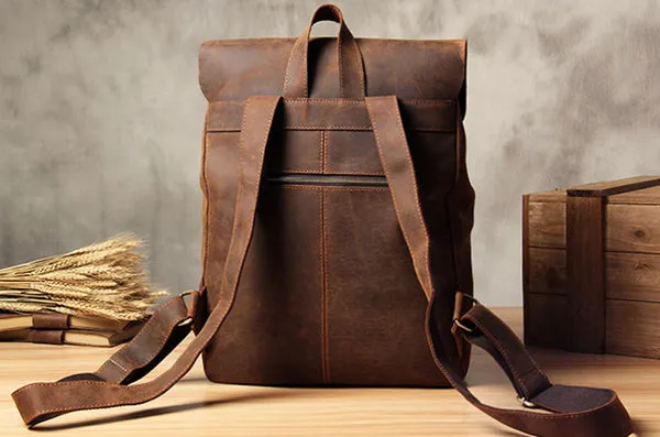 Handmade Leather Backpack Purse, Vintage Backpacks, School Backpacks