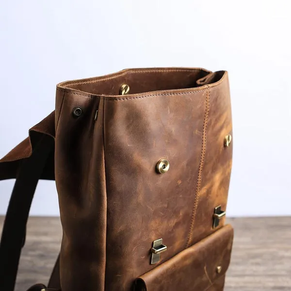 Handmade Leather Backpack Purse, Vintage Backpacks, School Backpacks