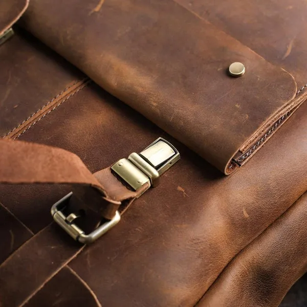 Handmade Leather Backpack Purse, Vintage Backpacks, School Backpacks
