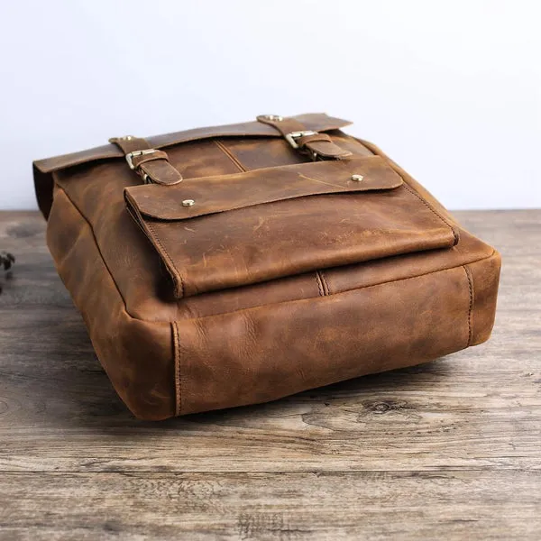 Handmade Leather Backpack Purse, Vintage Backpacks, School Backpacks