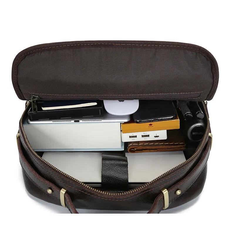 Handmade Vintage Zipper Full-Grain Leather Men’s Laptop Backpack
