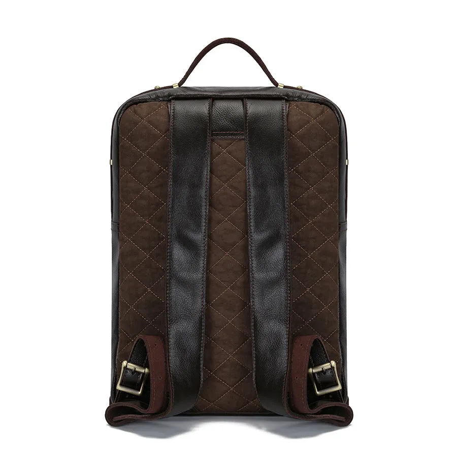 Handmade Vintage Zipper Full-Grain Leather Men’s Laptop Backpack