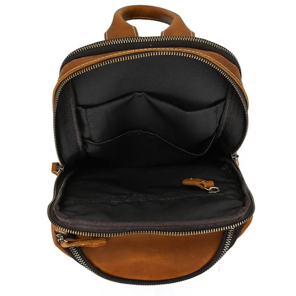 Hawk Tan Leather Sling Backpack