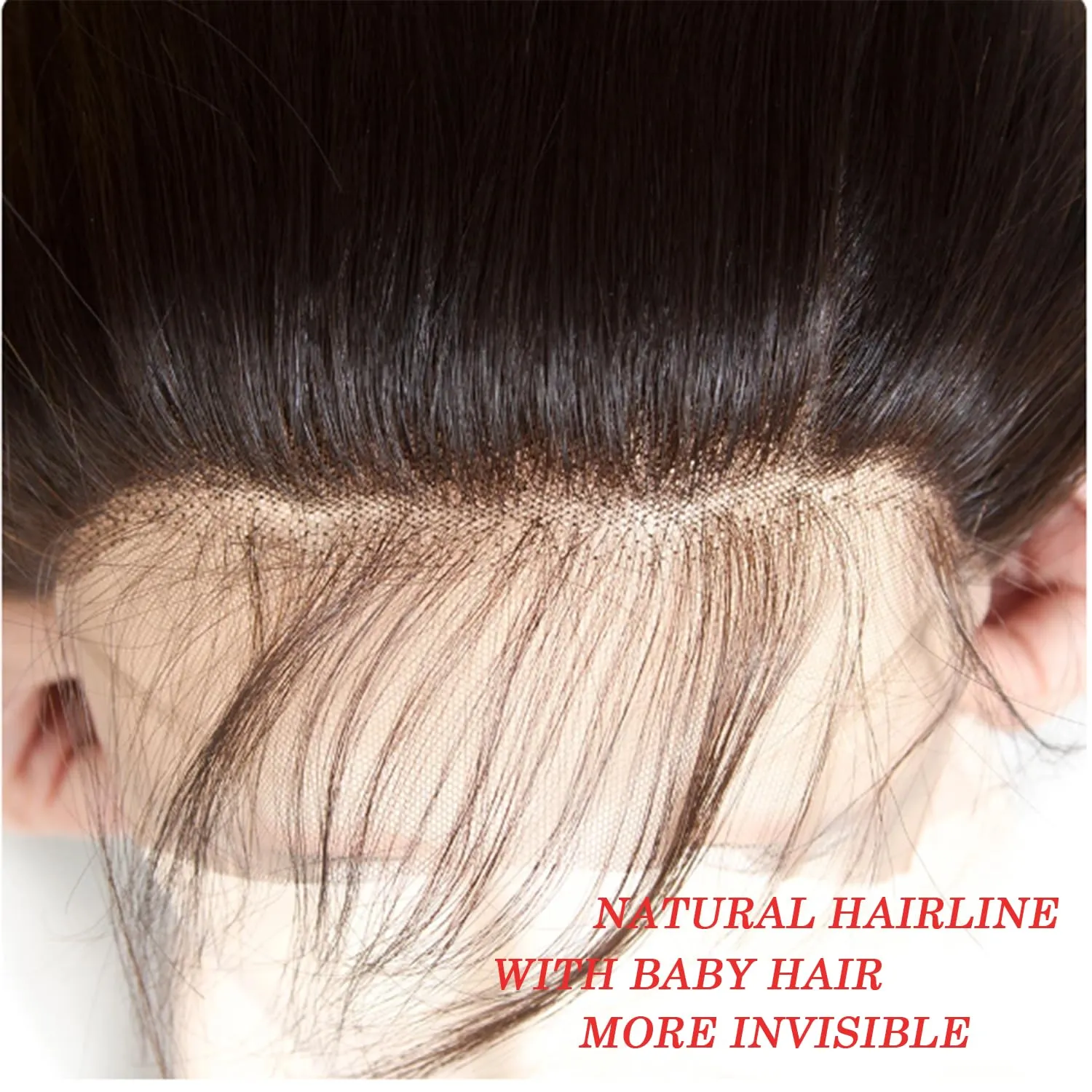 HD Lace Frontal 12 Inch Body Wave 13x4 Human Hair Frontal for Black Women 100% Human Hair Lace Frontal Can be Curly and Dyed With Baby Hair (12 Inch, 13x4 Black)