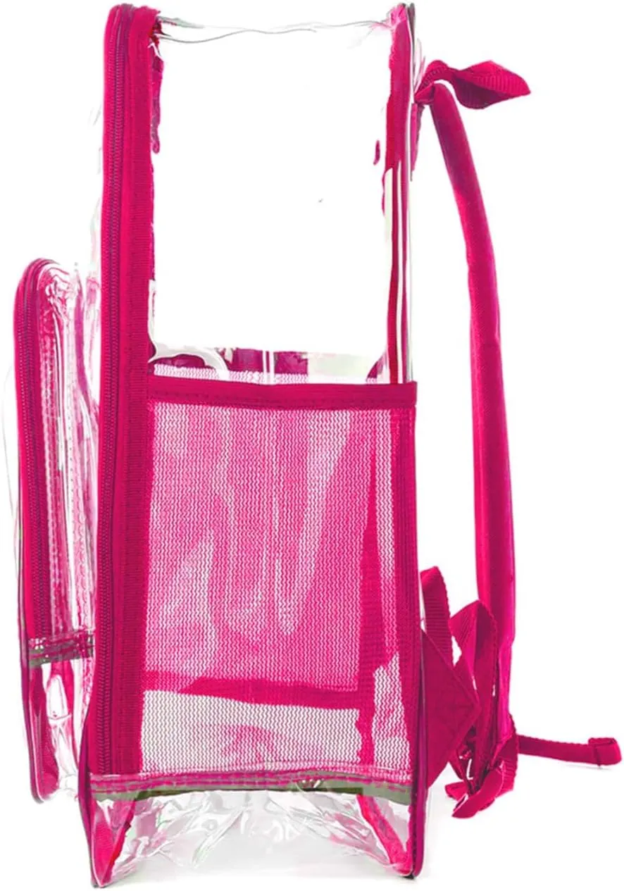 Heavy Duty Clear Backpack Transparent Quality School Bag Large See Through Student Daypack Security Workbag Hot Pink