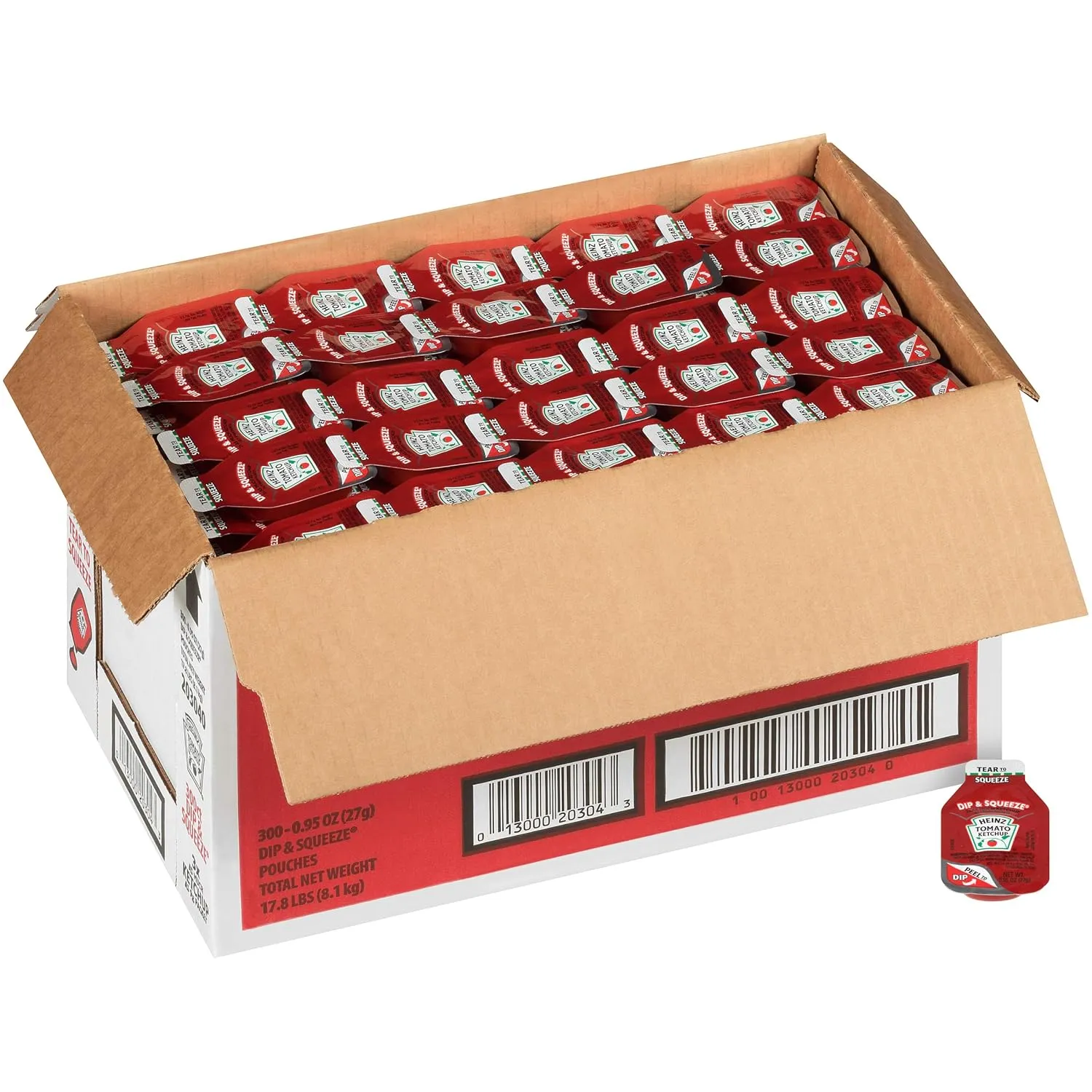 Heinz Ketchup Dip & Squeeze Single Serve Packet (0.95 oz Packets, Pack of 300)