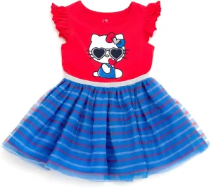 Hello Kitty July 4th Girls Tulle Tutu Dress Toddler to Big Kid Sizes (2T - 14-16)
