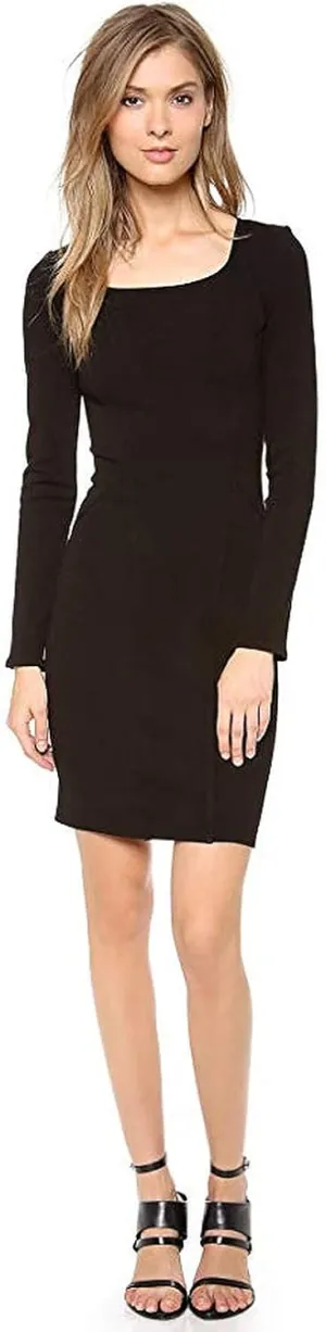 Helmut Helmut Lang Gala Piped Cutout Knit Dress Size XS Black