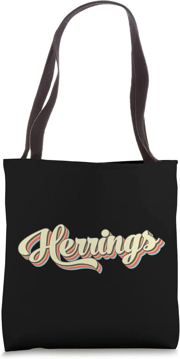Herrings TShirt Retro Art Baseball Font Vintage Tote Bag