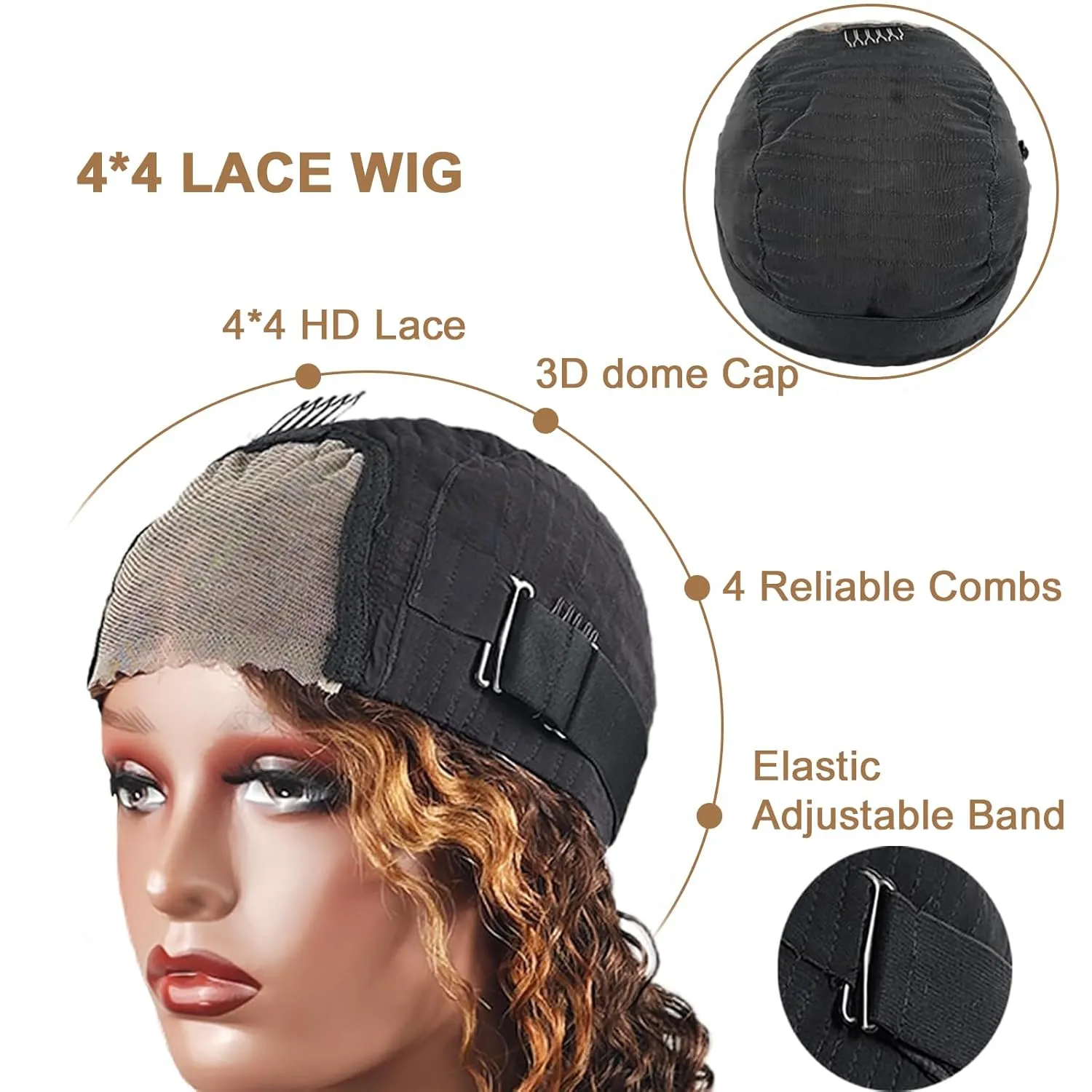 Highlight 4/27 Bob Wig Human Hair 180% Density 4x4 HD Transparent Lace Front Wigs Human Hair Pre Plucked Short Bob Glueless Water Wave Wigs Human Hair for Black Women 10 Inch