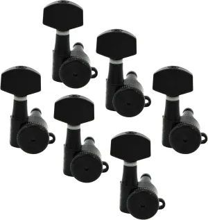 Hipshot Grip-Lock Vintage 6 Inline Bass Side Staggered Closed 8.5mm Tuners with Universal Mounting Plate, Black