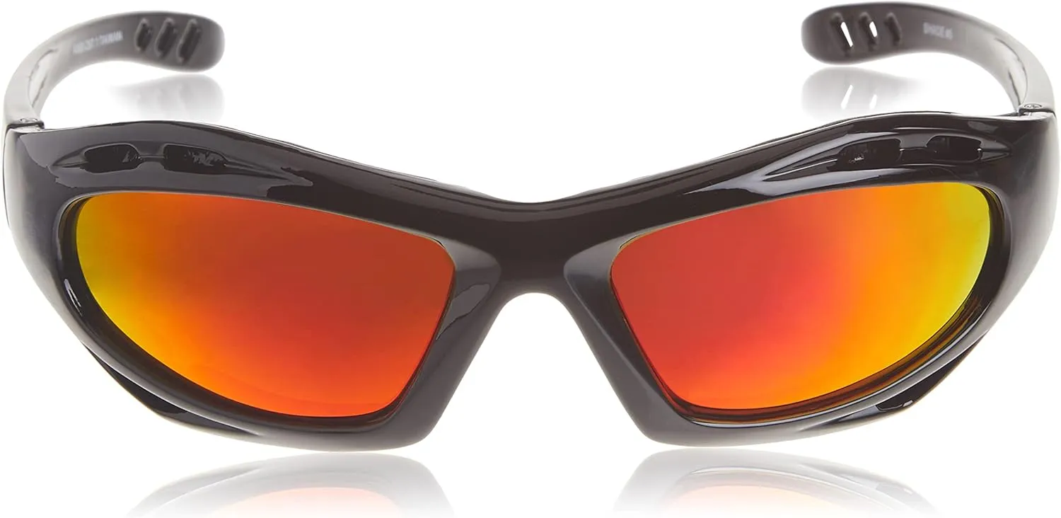 Hobart 770726 Shade 5, Mirrored Lens Safety Glasses, Black