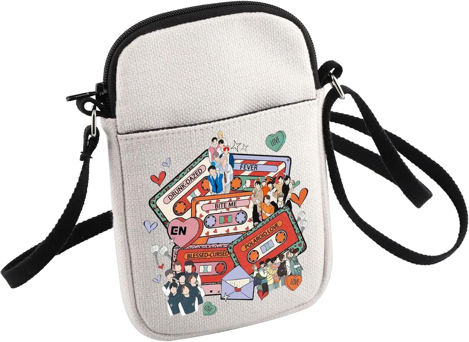 HOLLP K-POP Music Travel Crossbody Bag Kpop Album Lover Small Sling Bag South Korea Star Team Fans Gift