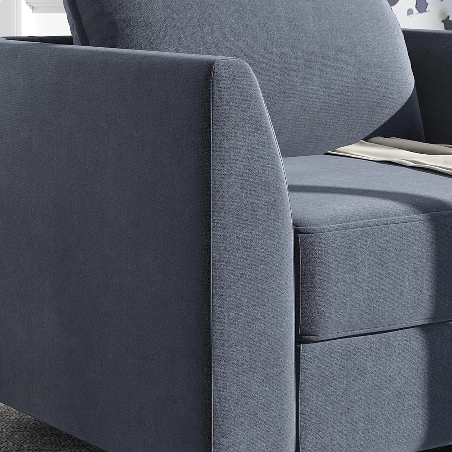 HONBAY Side Armrest Module for Modular Sofa Pair of Armrests for Sectional Modular Couch, Bluish Grey