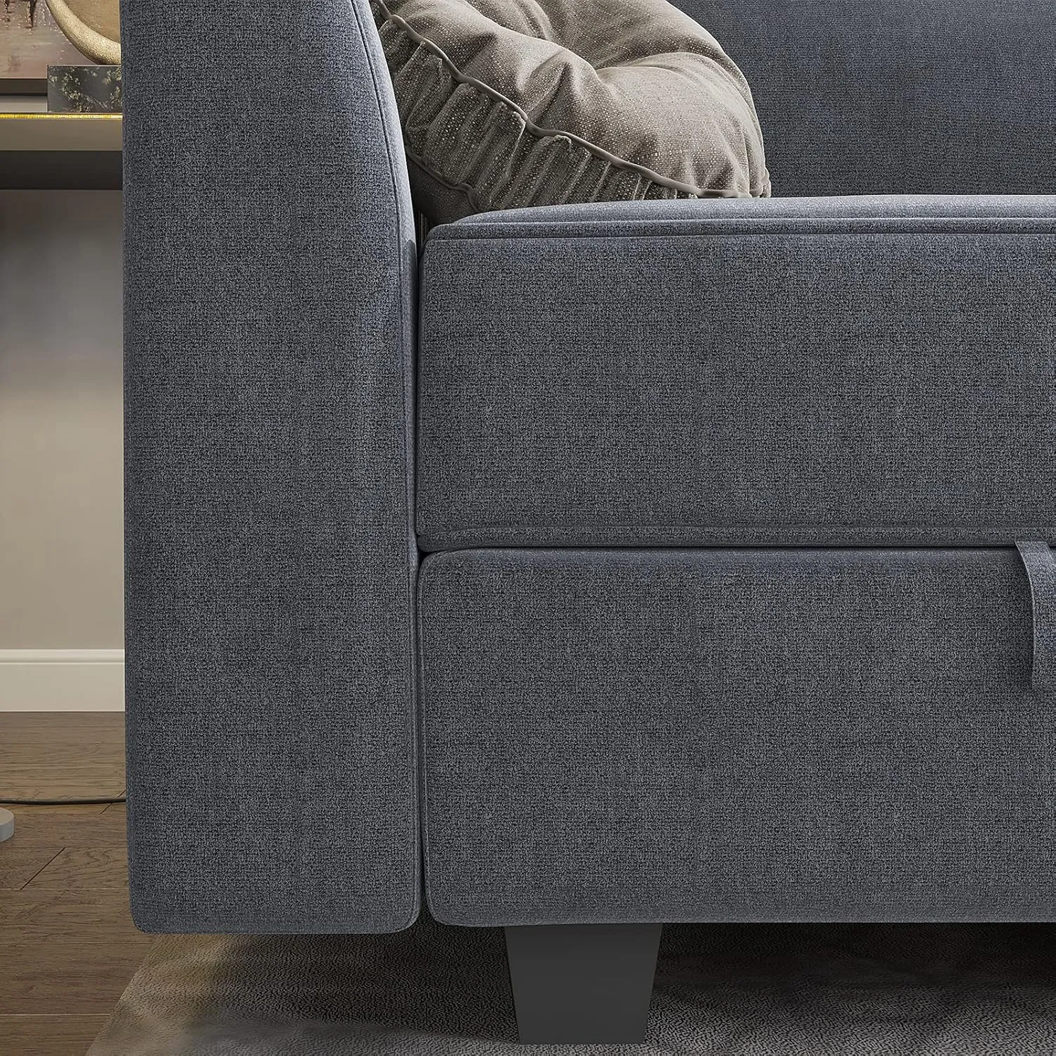 HONBAY Side Armrest Module for Modular Sofa Pair of Armrests for Sectional Modular Couch, Bluish Grey