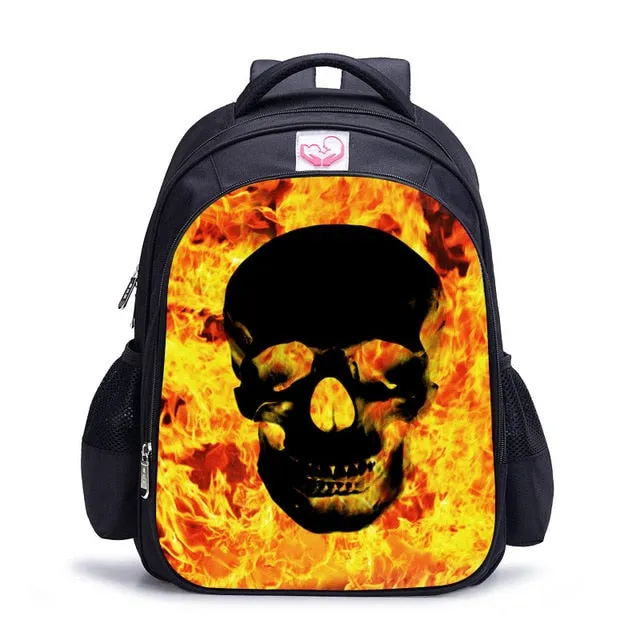 Horror Nightmare Death Skull School Bags