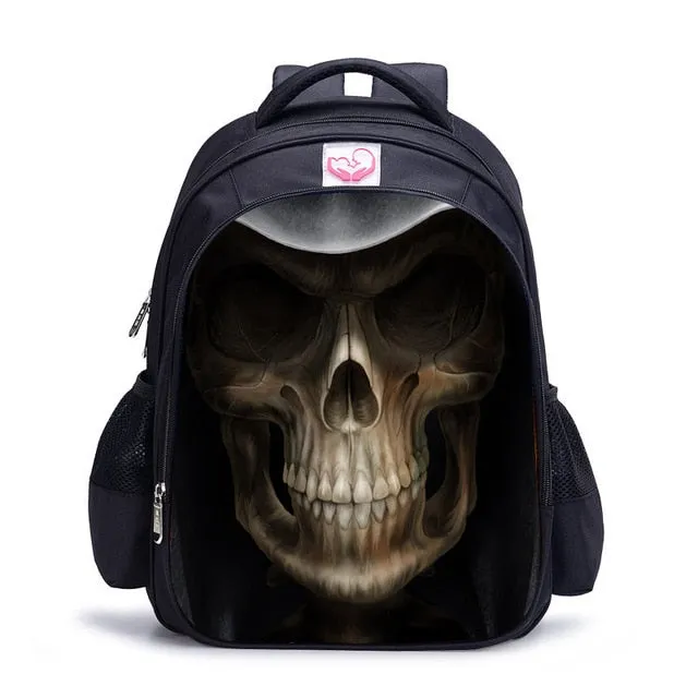 Horror Nightmare Death Skull School Bags