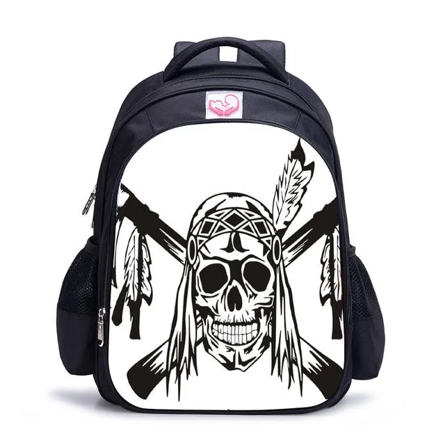 Horror Nightmare Death Skull School Bags