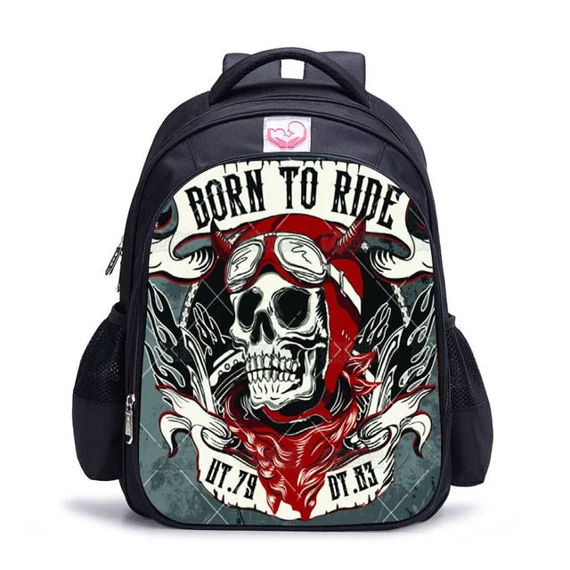 Horror Nightmare Death Skull School Bags