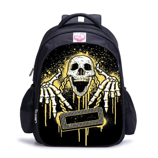 Horror Nightmare Death Skull School Bags