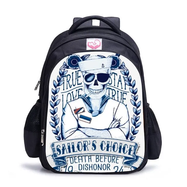 Horror Nightmare Death Skull School Bags
