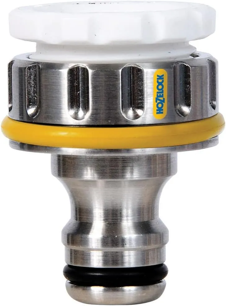 Hozelock - Outdoor Tap Connector Pro Metal ø 21mm - ø 26,5mm (1/2"- 3/4"): for External Threaded Taps, Made of Nickel-Plated Copper for Increased Durability [2041P0000]
