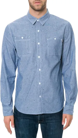 HUF Men's H Monogram Chambray Woven Shirt